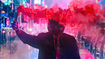Guy With Smoke Bomb , smoke, person, graphy, artist, artwork, digital-art HD wallpaper