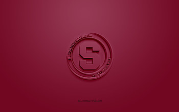 Deportivo Saprissa, creative 3D logo, burgundy background, Liga FPD, 3d emblem, Costa Rican football club, San Jose, Costa Rica, football, Deportivo Saprissa 3d logo HD wallpaper