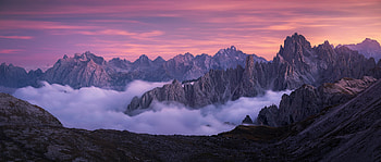 Post Sunset Fog Mountains, mountains, fog, nature HD wallpaper