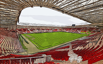 Nagyerdei Stadion, inside view, , vector art, football field, Nagyerdei Stadion drawing, creative art, Nagyerdei Stadion art, vector drawing, Debrecen, Hungary HD wallpaper
