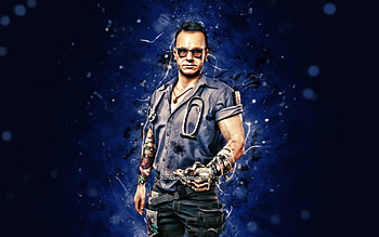 Viktor Vektor, , blue neon lights, Cyberpunk 2077, RPG, fan art, Cyberpunk 2077 characters, Viktor Vektor Cyberpunk HD wallpaper