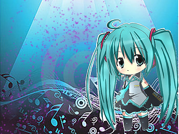 Hatsune Miku, notes, colorful, twintail, cute, girl, beautiful, vocaloid, song notes, miku, chibi, vocaloids, anime, pretty, hatsune HD wallpaper