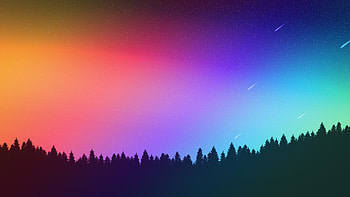 Open Sky Trees Aurora , trees, artist, sky, artwork, digital-art, colorful HD wallpaper