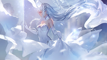 Lullaby of Life, Re Zero Kara Hajimeru Isekai Seikatsu, Grace, Satella, Beauty, Re zero, Cute, Beautiful, White Dress, Hand Gloves, Hair Pin, SWD3E2, Lovely, Anime, Pretty, Girl, Sweet, Emilia, Silver Hair, Long Hair, Innocent HD wallpaper