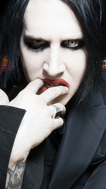Preview marilyn manson, tattoo, jacket, attachment lens, lipstick HD phone wallpaper
