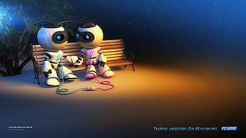 PC-Ware Robo in Love, robots, robo in love, 3d, pc-ware HD wallpaper