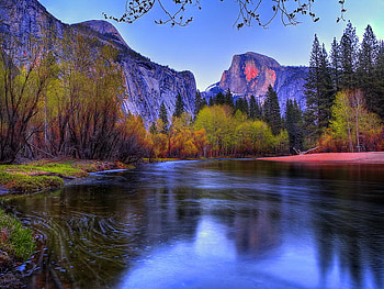 Mountain silence, blue, peaks, mountain, lake, silence, reflection, mirrored, nature, sky HD wallpaper