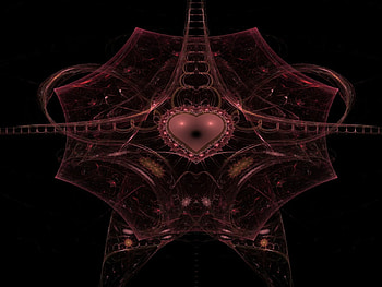 Infinite Love, abstract, 2d, art, heart, fractal HD wallpaper