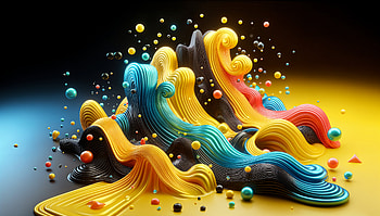 Colorful Waves of 3D Liquid, colors, Abstract HD wallpaper