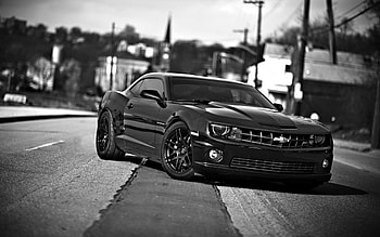 Auto, Chevrolet, Cars, Front View, Bw, Chb, Chevrolet Camaro HD wallpaper