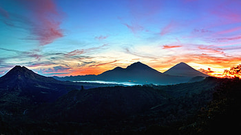 Mountains Sky Bali Sunrise, mountains, nature, sky, sunrise HD wallpaper