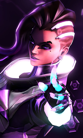 Skin Sombra Violet Eyes Overwatch, 6 Plus HD phone wallpaper