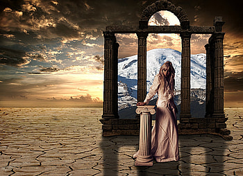 Lonely Woman, moon, lonely, woman, alone HD wallpaper