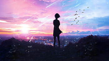 Lost In The Sunset Skies, artist, artwork, art, digital-art, lost, sky, stars, artstation HD wallpaper