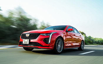 Cadillac CT4-V, highway, 2021 cars, AE-spec, motion blur, 2021 Cadillac CT4-V, american cars, Cadillac HD wallpaper