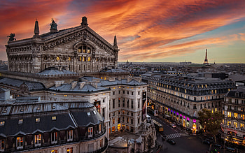 Paris, evening, sunset, Paris architecture, Eiffel Tower, Paris panorama, Paris cityscape, France HD wallpaper