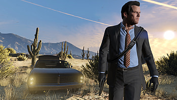 Michael In GTA V, gta-5, games, logo, xbox-games, ps-games, pc-games HD wallpaper