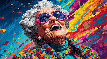 Vibrant Grandma Pop Art - AI Created, woman, Grandmother HD wallpaper