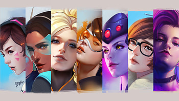 Overwatch, all girl, collage HD wallpaper