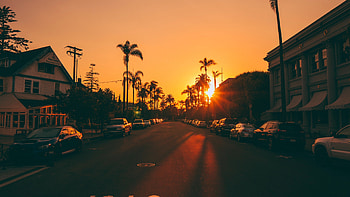 Sunset, Los Angeles HD wallpaper