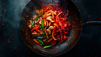 Sizzling Stir-Fry, stir-fry, vegetable, chicken, colorful, cooking HD wallpaper