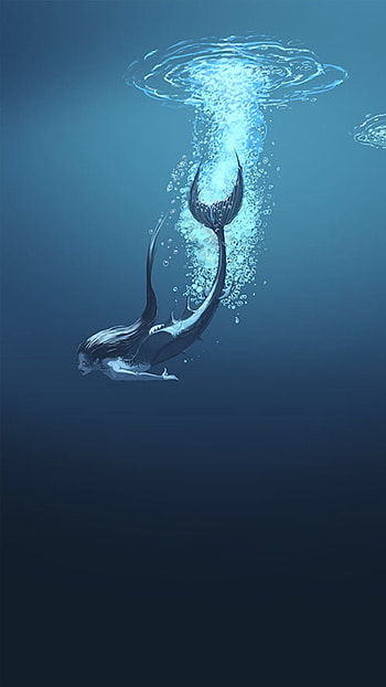 long hair, sea, underwater, fantasy, mermaid HD phone wallpaper