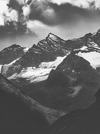 Nature, Mountains, Snow, Rocks, Vertex, Bw, Chb, Tops, Snow Covered, Snowbound HD phone wallpaper