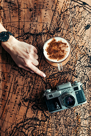 Hand, Miscellanea, Miscellaneous, Cup, Camera, Map HD phone wallpaper
