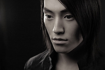 PORTRAIT, model, asian, graphy, man, face, bw HD wallpaper