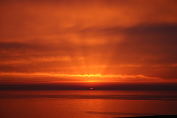 Dramtic Orange Sky Beach Sunset, sunset, beach, sky, nature HD wallpaper