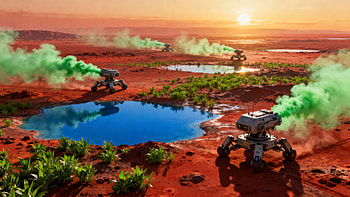 Martian Terraformers: Green Dawn ( ), Sci Fi, Mech, Alien Planet HD wallpaper