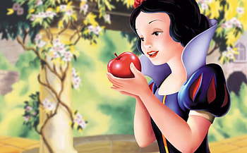 ~Snow White~, classic, red apple, beautiful, fairy tale, black hair, snow white, Disney, movie, princess HD wallpaper
