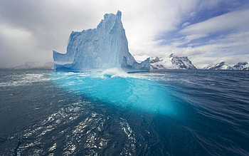 Landscape, Sea, Icebergs HD wallpaper