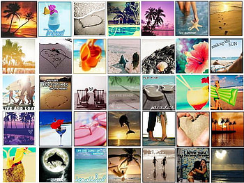tropical summer, paradise, summer, tropical, collage HD wallpaper