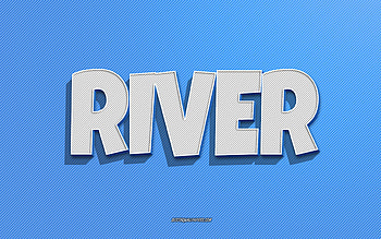 River, blue lines background, with names, River name, male names, River greeting card, line art, with River name HD wallpaper