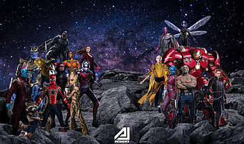 Marvel Studios Character Artwork, avengers-infinity-war, artist, artwork, deviantart, black-panther, iron-man, thanos, vision, hawkeye, spiderman HD wallpaper