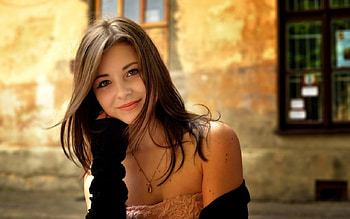 Pretty brunette, makeup, smile, brunette, girl, woman, Pretty HD wallpaper