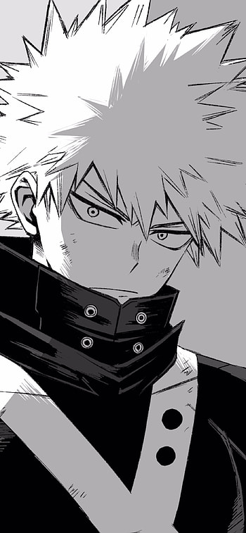 Katsuki Bakugou Intense Black & White Anime , Katsuki Bakugou, Anime, My Hero Academia HD phone wallpaper