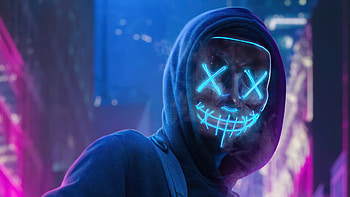 Anonymus Guy With Bag , anonymus, mask, artist, artwork, digital-art, neon HD wallpaper