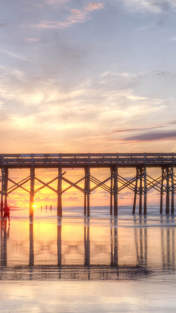 Folly Beach, South Carolina, Coastal escape, Folly Beach HD phone wallpaper