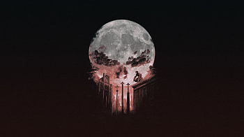 Punisher and daredevil, moon, minimal, art HD wallpaper