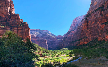 Light flooding through Zion Canyon, utah, landscape, sky, mountains, usa HD wallpaper