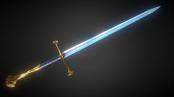Anduril Sword, ArtStation creation, LOTR-inspired, Texture study HD wallpaper