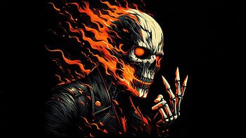 Ghost Rider Flames Of Justice, ghost-rider, superheroes, artwork, digital-art, art, ai, dark, deviantart HD wallpaper