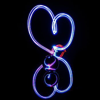 Abstract, Reflection, Neon, Ball, Heart HD phone wallpaper