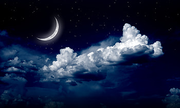 Nightscape: Crescent Moon and Dreamy Clouds, nature, cloud HD wallpaper