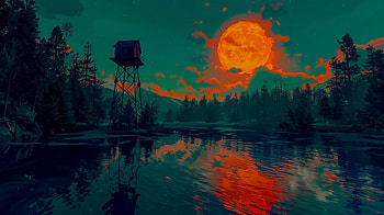 Firewatch Game Moonlit Night, night, Firewatch, moon HD wallpaper