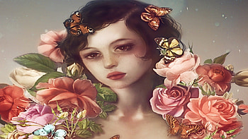 Rosalie, rose, fleur, femme, tristesse HD wallpaper