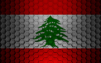 Lebanon flag, 3d hexagons texture, Lebanon, 3d texture, Lebanon 3d flag, metal texture, flag of Lebanon HD wallpaper
