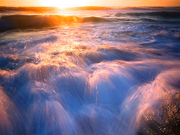 Rapids, river, foam, sunset HD wallpaper
